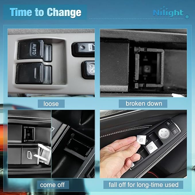 Nilight Power Master Window Switch Compatible with 2007 2008 2009 2010 2011 2012 2013 Chevy Silverado 1500 2500HD 3500HD GMC Sierra Yukon 2009-2016 Chevy Traverse Replacement Button Windows Switches