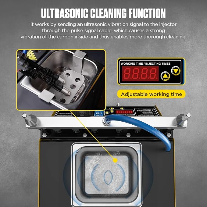 AUTOOL GDI Fuel Injector Cleaner & Tester 110V Ultrasonic Wave Fuel Injection - Image 4