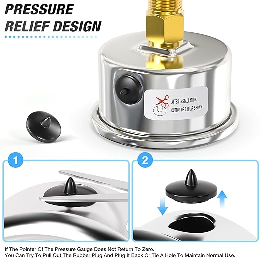 MEANLIN MEASURE -30inHG~0Psi Vacuum Gauge Stainless Steel 1/4" NPT 2" FACE DIAL - Image 6