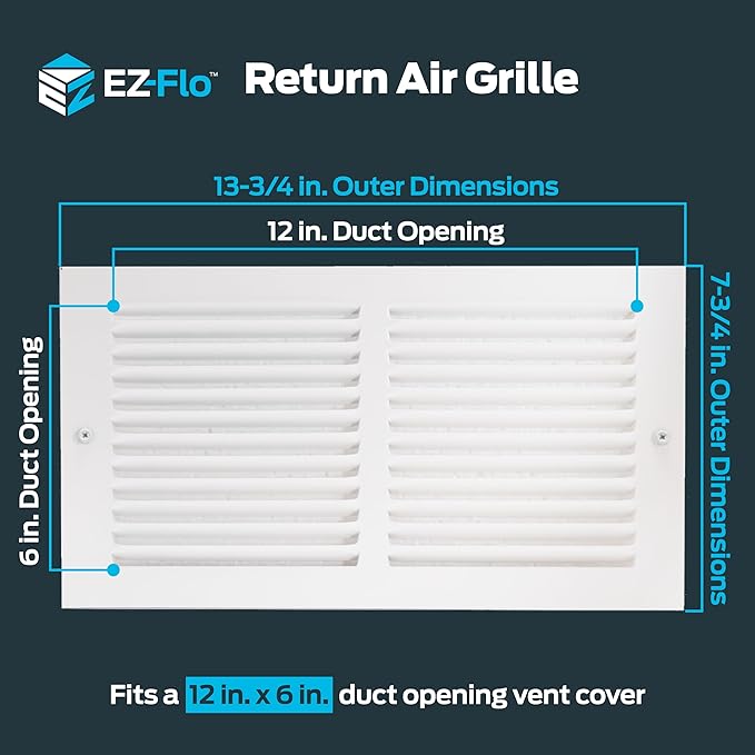 EZ-FLO 12 x 6 Inch Return Air Vent Cover - Image 2