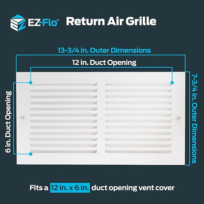 EZ-FLO 12 x 6 Inch Return Air Vent Cover - Image 2