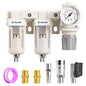 TAILONZ PNEUMATIC 1/2 Inch NPT 3 in 1 Air Filter Pressure Regulator Combo by TAILONZPNEUMATIC