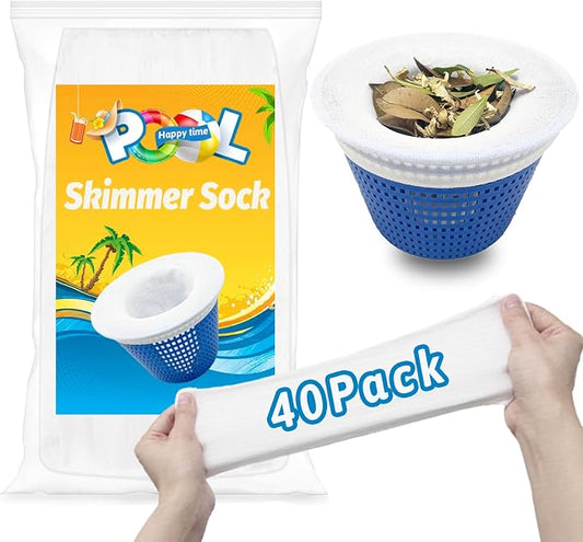 40-Pack Pool Skimmer Socks, Ultra Fine Mesh Screen Skimmer Filter Socks by GiveYouaGoodLife