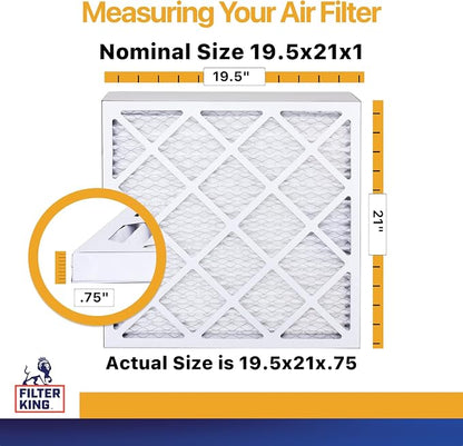 Filter King 19.5x21x1 Air Filter | 12-PACK | MERV 13 HVAC Pleated A/C Furnace - Image 2