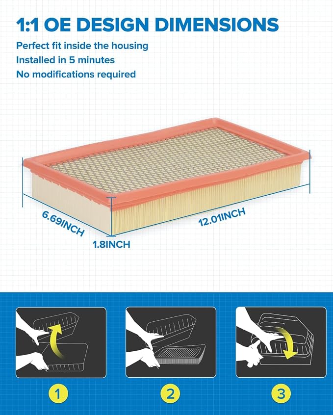 PHILTOP Engine Air Filter, Compatible - Image 5