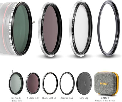 NiSi 72mm Swift 1-9 Stop VND Mist Kit | 1-5 Stops VND, 4-Stop ND, and Black - Image 2