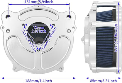 HDBUBALUS Motorcycle Air Filter Air Cleaner Intake System Cleaner Fit - Image 5