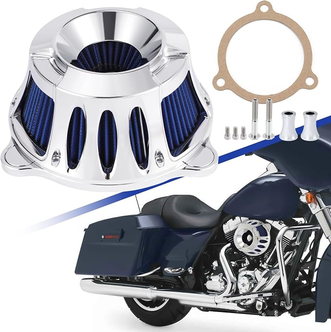 Motorcycle Air Filter Kit CNC Air Cleaner Intake Turbine System Fit - Image 2