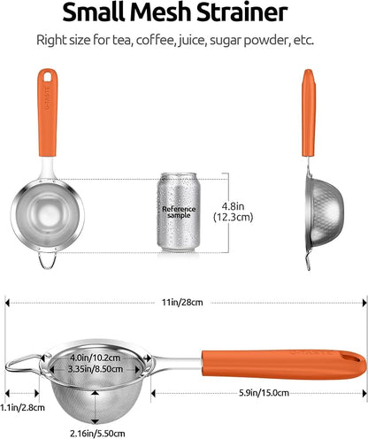 U-Taste Small Fine Mesh Strainer: 18/8 Stainless Steel 3.35in 30 Mesh Kitchen - Image 2