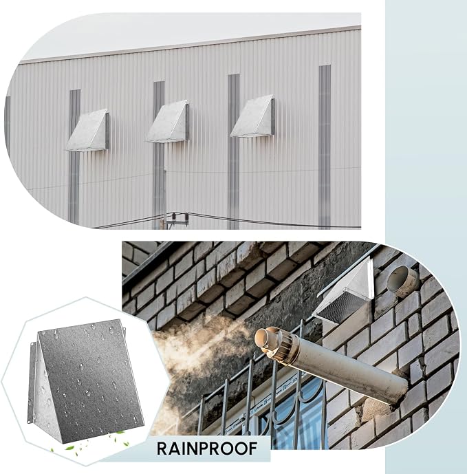 8" x 8" White Galvanized Steel Vent Cover - Image 4