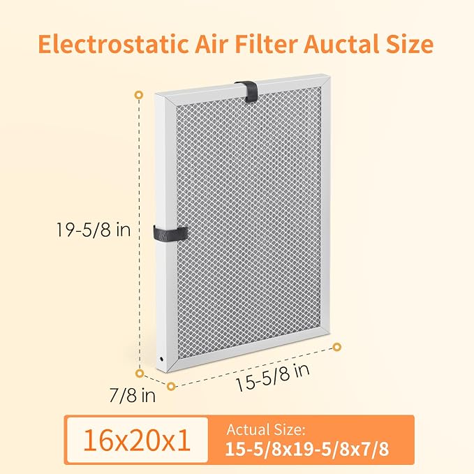 2-Pack 16x20x1 MERV 8 Reusable & Washable Electrostatic Air Filters - Image 2