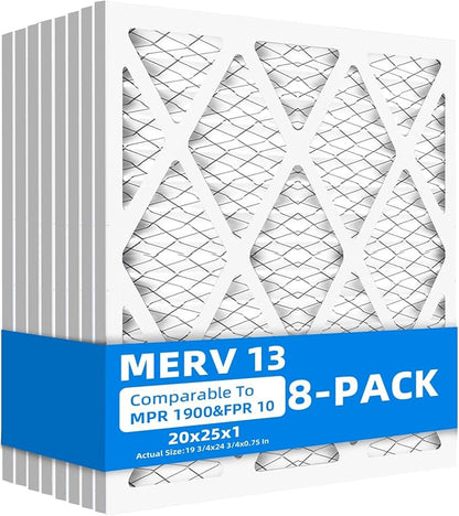 20x25x1 Furnace Air Filters, MPR 1900 & FPR 10, MERV 13 Pleated Air Filter by Chenzhit