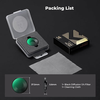 K&F CONCEPT Screw On Black Diffusion 1/4 Filter Compatible - Image 6