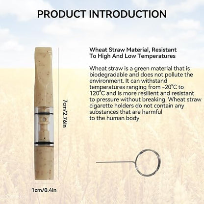 Cigarette Filters Wheat Straw 12pcs Cigarette Holder Reusable Clean Tar Tobacco - Image 2