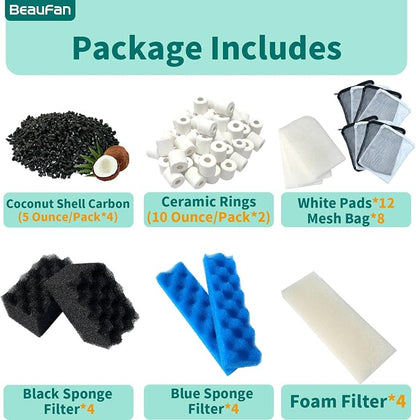 38 Pack Filter Media Kit for Fluval 406/407 Canister Filters, Replacement Bio - Image 3