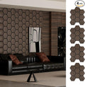 Hexagon Acoustic Wall Panels, Self-Adhesive Sound Absorbing Wall Panel by ARMURO, 4 Pack Covers 19.27 Sq Ft, Peel and Stick Noise Reducing for Home Office Studio Bedroom Wall Decor