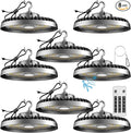 Lightdot Smart 250W LED High Bay Light 37,500LM Commercial Bay Lighting with Control (Supports Normal Mode & Motion Sensor Mode) ETL-Listed Plug and Play for 30-40FT Height-6Yrs Warranty-8Pack