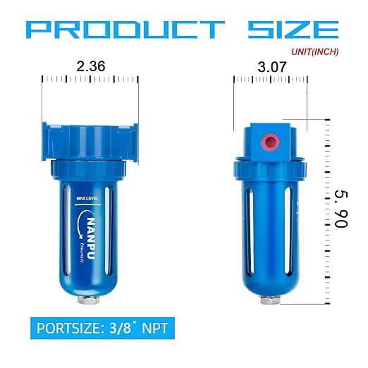 NANPU Zinc Alloy Desiccant Dryer, Compressed Air in Line Filter, Moisture Water - Image 5