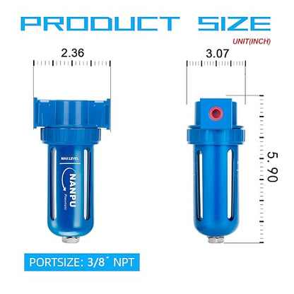 NANPU Zinc Alloy Desiccant Dryer, Compressed Air in Line Filter, Moisture Water - Image 5