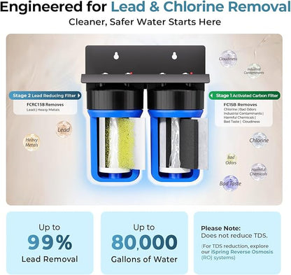 iSpring WGB21B-PB 2-Stage Whole House Water Filtration System w/ 10” x 4.5” - Image 3