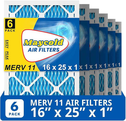 Maycold 16x25x1 MERV 11 Furnace Air Filter, High-Performance HVAC AC Filters by Maycold