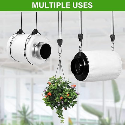 InfiniPower 4 Inch Inline Fan, 8 Feet Silver Ducting Rope Hanger - Image 6