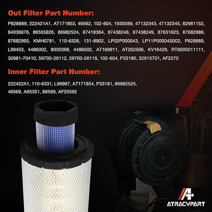 Air Filters Set P828889-P829333 110-6326 -110-6331 46562-46569 - Image 2
