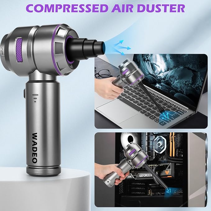WADEO Handheld Vacuum Cordless, 4-in-1 21000PA Brushless Car Vacuum & 210000RPM - Image 3
