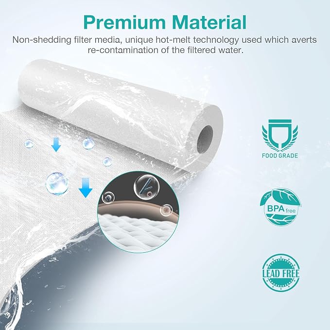 SimPure 5 Micron 10" x 2.5" Whole House Carbon Sediment Water Filter Cartridge - Image 4