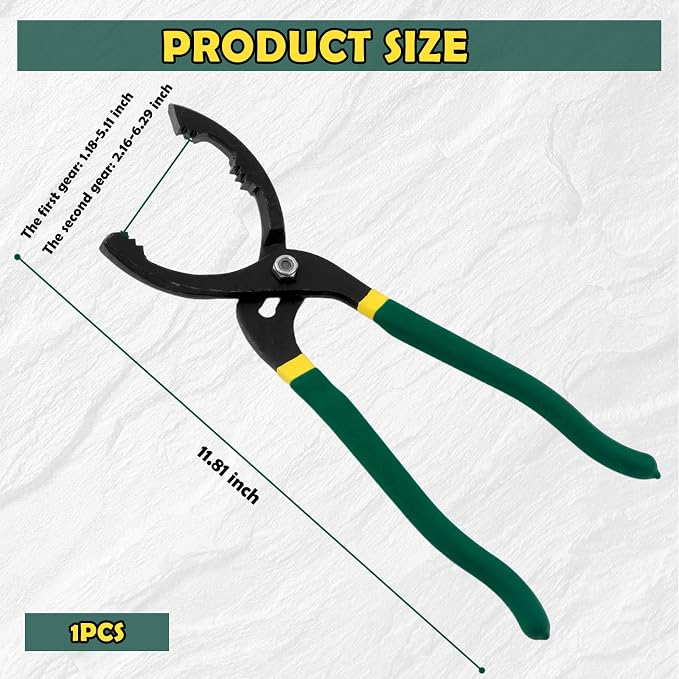 12" Adjustable Oil Filter Pliers, Car Oils Filters Removal Tool - Image 2