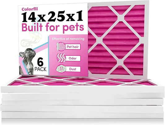 Colorfil 14x25x1 Air Filter | Made in the USA | Color Changing | Remove Cat and by ColorfilAirFilters