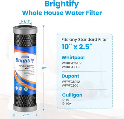 Brightify 10"x2.5" 5 Micron Carbon Water Filter, Whole House Carbon CTO Water - Image 6