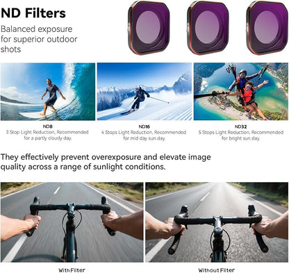4-Pack Filter Kit for Insta360 Ace Pro2, Combo of CPL ND8 ND16 ND32 Lens - Image 3