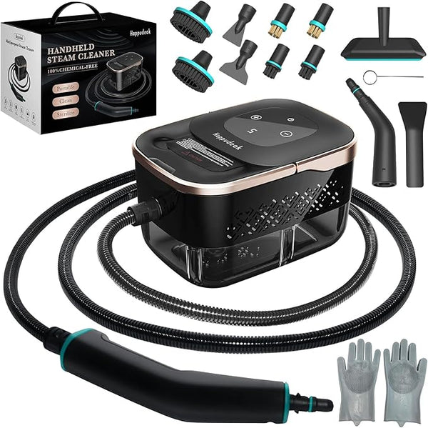 Steam Cleaner,15s Heat-Up 42.27oz Tank,2500w Handheld Steam Cleaner for Home with 15 pcs Accessories,Portable Steamer for Cleaning,kitchens,Grease,bathrooms,Grout,Tile,Bed Bugs,Floor,Couch and Car