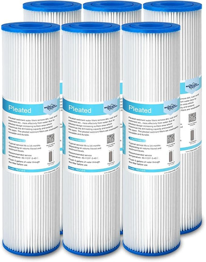 Membrane Solutions 5 Micron Pleated Polyester Sediment Water Filter 10"x2.5" by MembraneSolutions