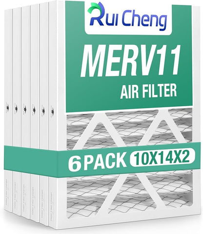 6 Pack Updated 10x14x2 Air Filter, pertain Merv 11 HVAC Pleated A/C Furnace by Unknown