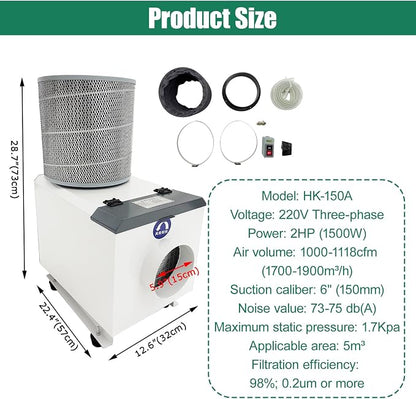 Oil Mist Collector 220V Three-phase High Airflow Mechanical CNC Oil Mist Filter - Image 2