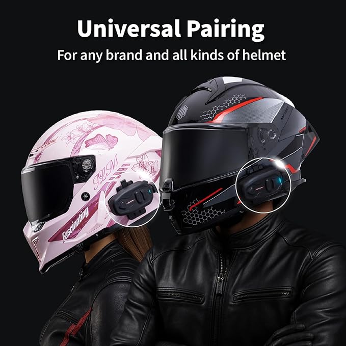 BIKECOMM Salut Motorcycle Helmet Speakers Intercom – 1000M Range Wireless Speakers - Helmet Communication System, IP67, Black