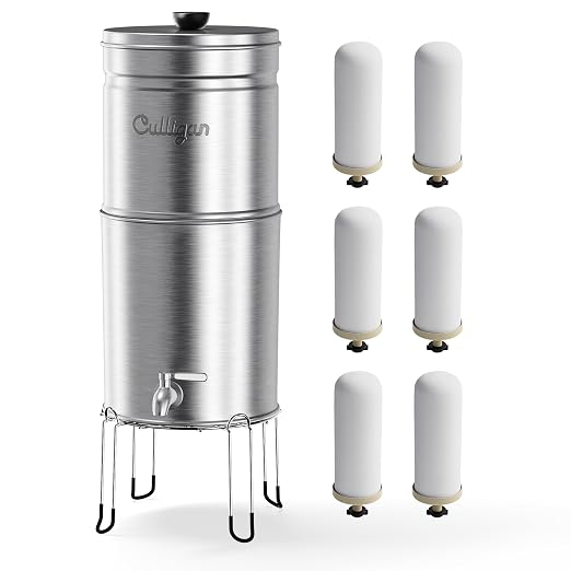 Culligan MaxClear 3 Gallon Gravity Water Filter System, Brushed Stainless-Steel by CulliganWater