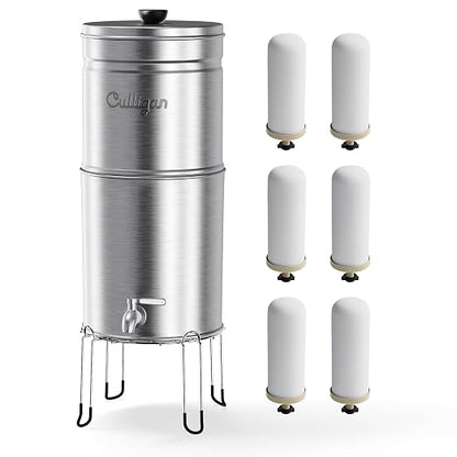 Culligan MaxClear 3 Gallon Gravity Water Filter System, Brushed Stainless-Steel by CulliganWater