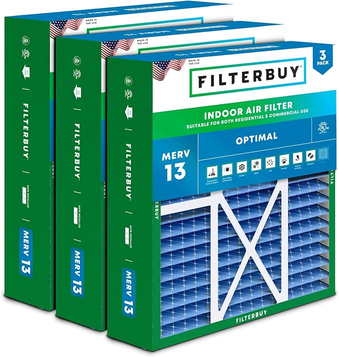 Filterbuy 22x24x5 Air Filter MERV 13 Optimal Smoke & Allergy Defense, by Filterbuy