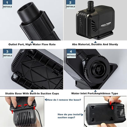 900 GPH 45W Submersible Water Pump and 10 FT Tube - Image 9