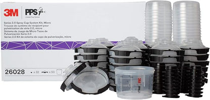 3M PPS 2.0 Spray Gun Cup, Lids and Liners Kit, 3 Ounces, 200-Micron Filter by 3MAutomotive
