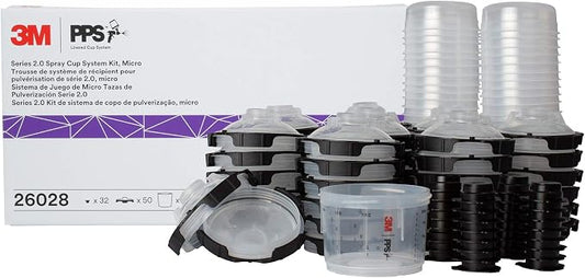 3M PPS 2.0 Spray Gun Cup, Lids and Liners Kit, 3 Ounces, 200-Micron Filter by 3MAutomotive