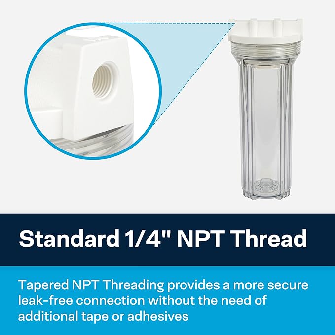 SpiroPure Clear Water Filter Housing 10 inch / 2.5 x 10 / 158117 Transparent - Image 4