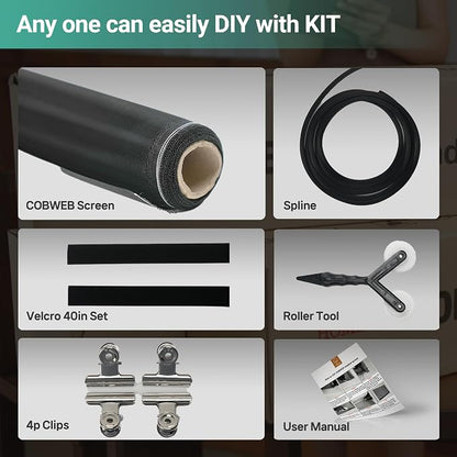 Premium Window Screen DIY KIT 39" 51" Blocks Rain, Pet Scratch, Fine Dust 99% - Image 3