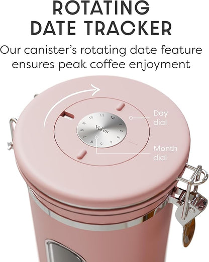 Veken Coffee Canister with Window, Airtight Stainless Steel Kitchen Food - Image 5
