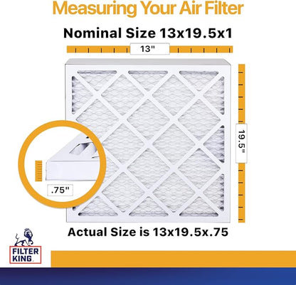 Filter King 13x19.5x1 Air Filter | 4-PACK | MERV 13 HVAC Pleated A/C Furnace - Image 2