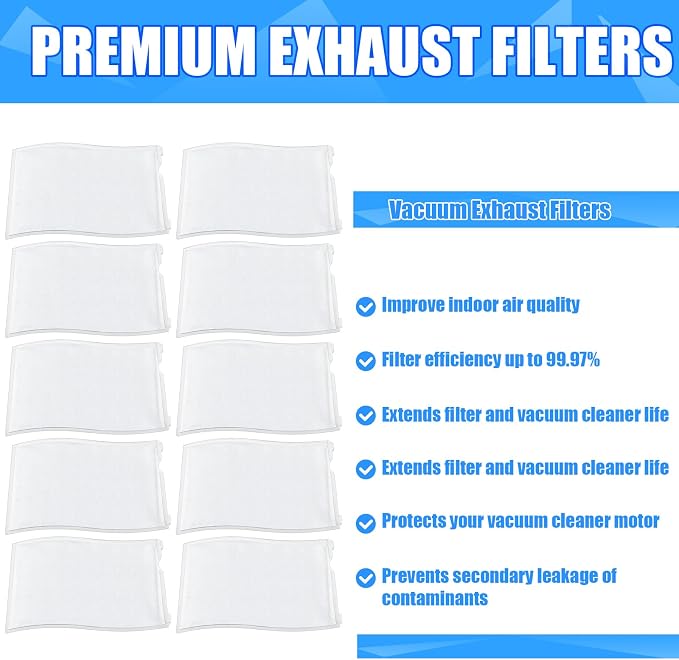 Tondiamo 20 Pcs Exhaust Filter Vacuum Cleaner Vacuum Filter Replacement - Image 5