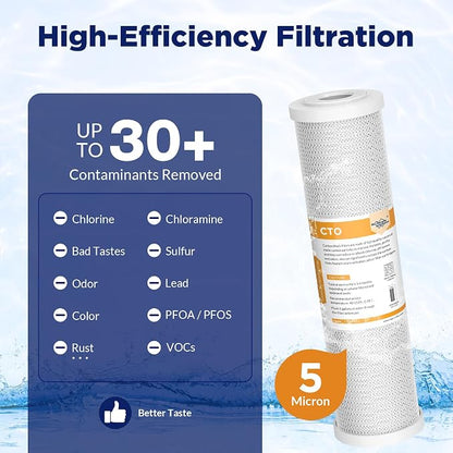 Membrane Solutions 5 Micron 2.5" x 10" CTO Carbon Block Water Filter Cartridge - Image 4